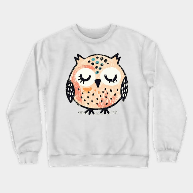 Cute sleeping owl Crewneck Sweatshirt by Evgmerk